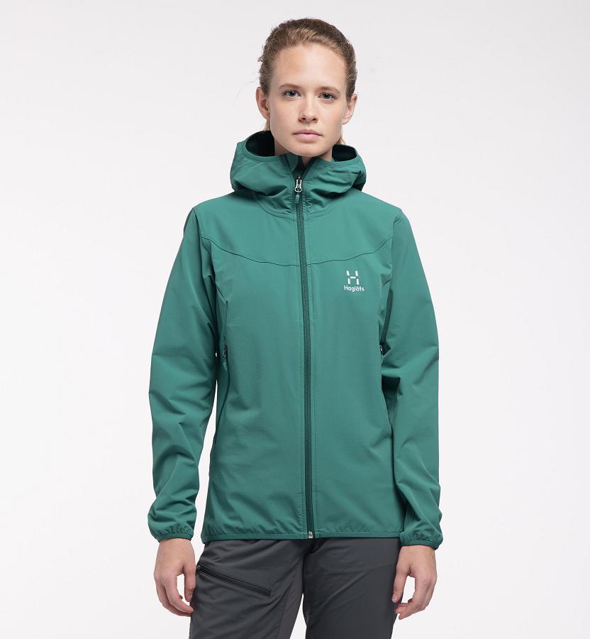 Haglöfs Natrix Softshell Jacket Green For Womens SIULH6745 Australia